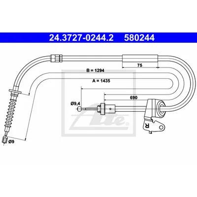 ТРОС РУЧНИКА MINI COOPER SONEDWORKS (R50-R53) 01- ЗАД R (L1444MM)