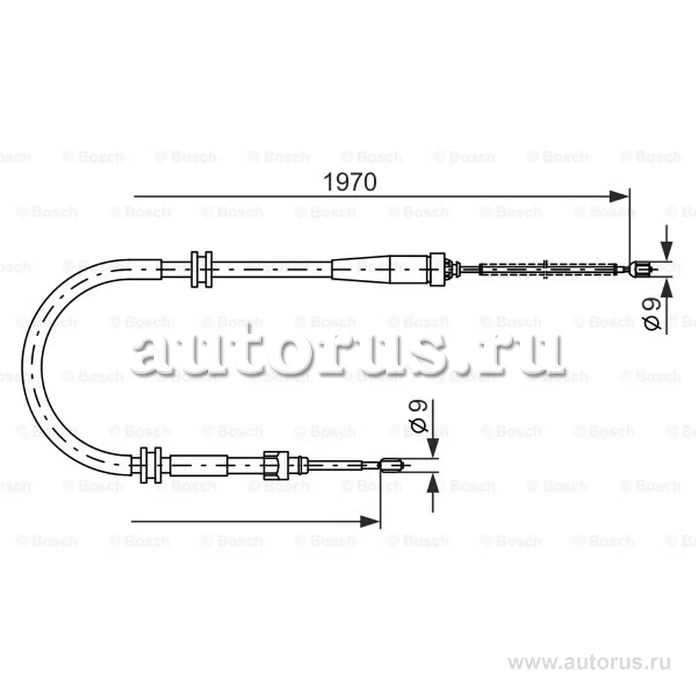 Трос ручного тормоза RENAULT Kangoo II /L=1970mm BOSCH 1 987 482 253