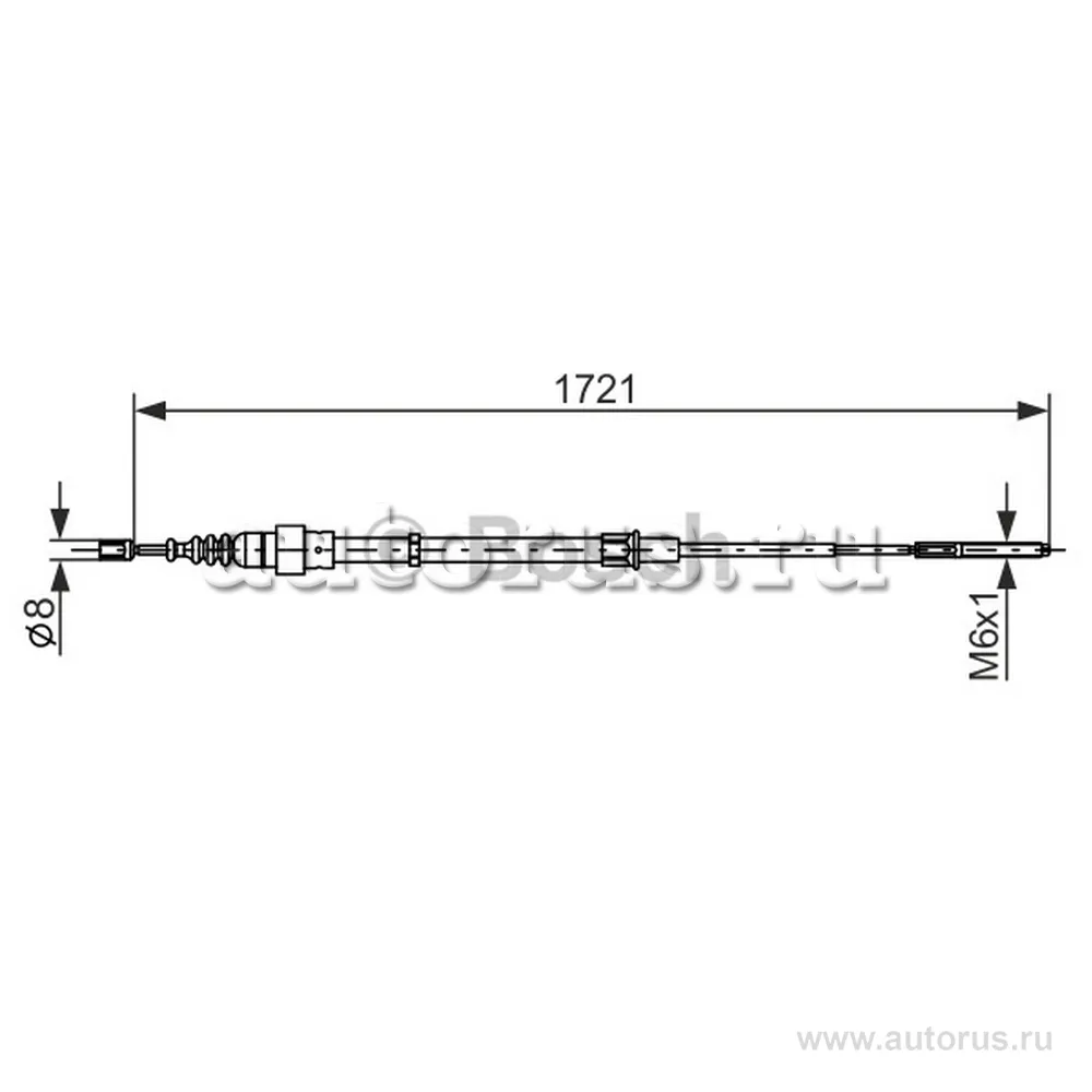 Трос ручника л.+п. disc VW Passat 1.8/2.0 93 BOSCH 1987477406