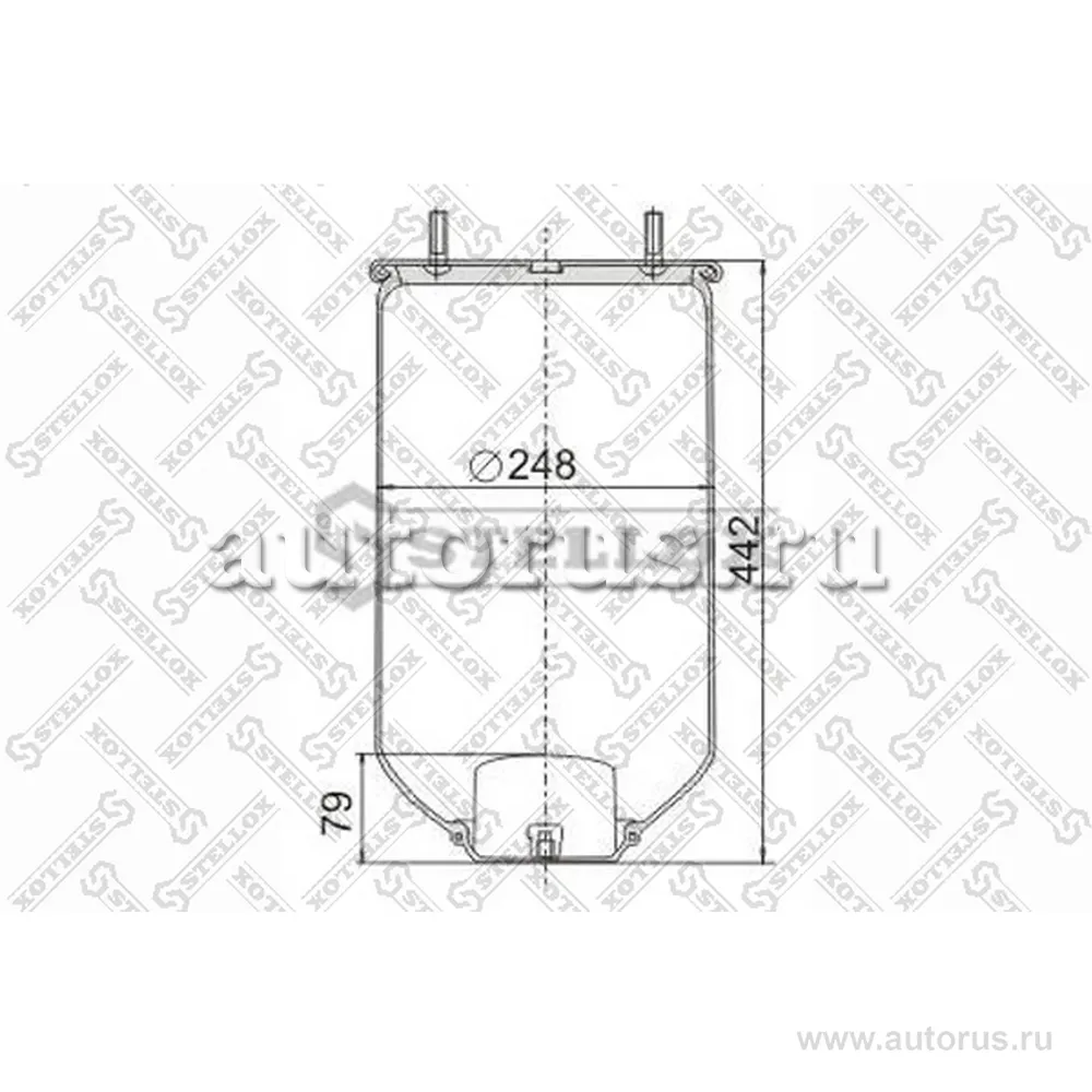 Пневмоподушка без стакана SAF2618 2шп.M12. 1отв.штуц.M22. SAF STELLOX 90-40040-SX