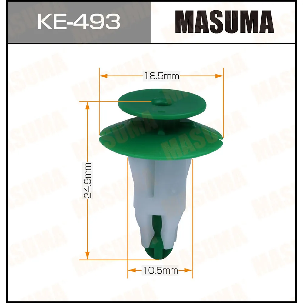 Клипса автомобильная (автокрепеж) уп.50, цена за 1 шт. MASUMA KE493