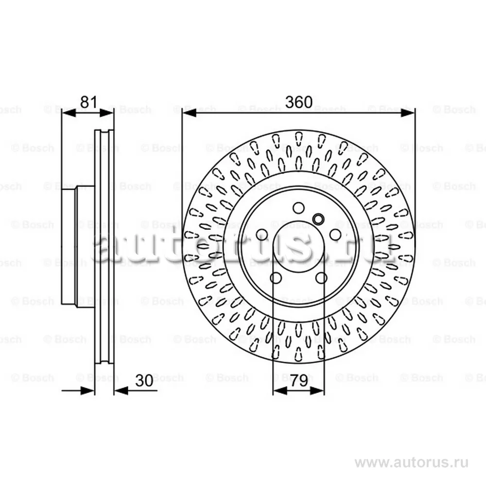 Диск тормозной передний BOSCH 0 986 479 557