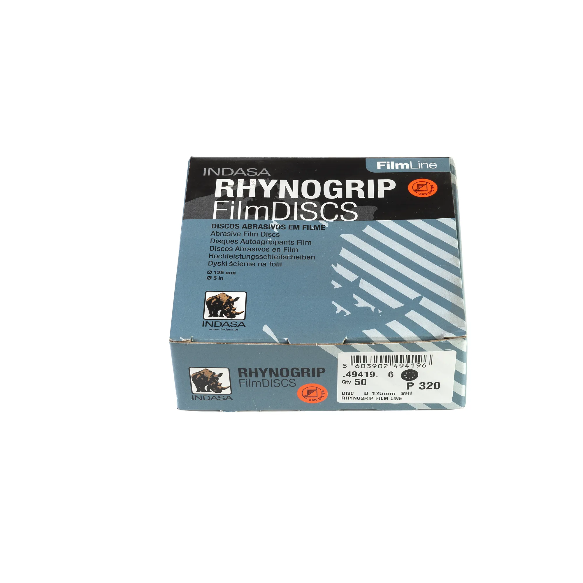 Круг RHYNOGRIP (8H) D125мм Р320 (1уп.х50шт) Indasa 49419