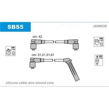 К-кт проводов saab 9000 2.0-2.3 93 SAAB JANMOR SBS5