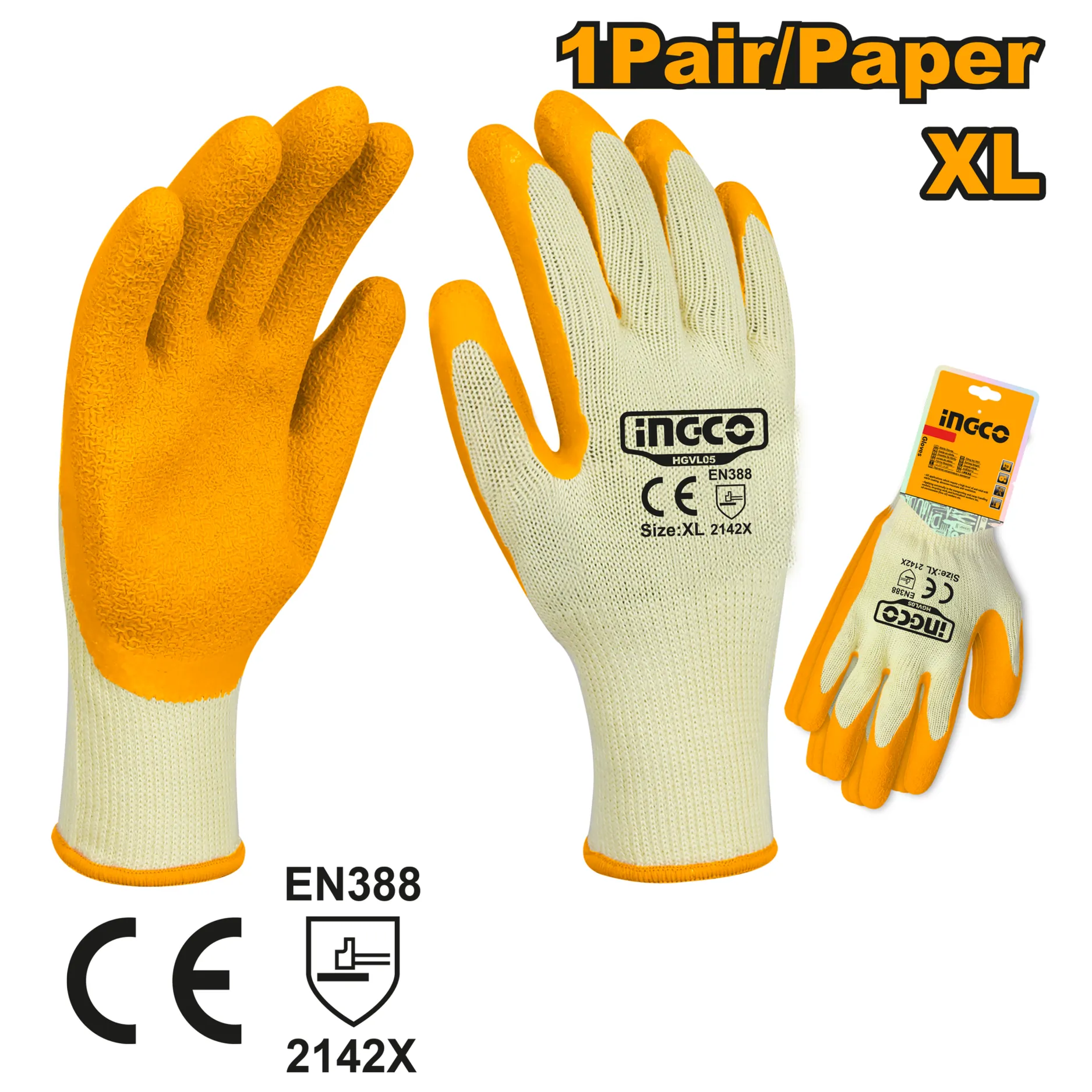 Перчатки латексные XL INGCO HGVL05