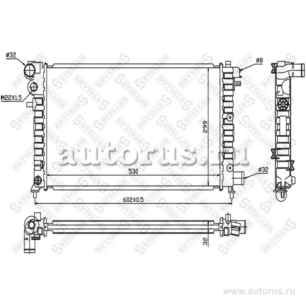 Радиатор Peugeot 106, Citroen Saxo 1.5D STELLOX 1025665_SX