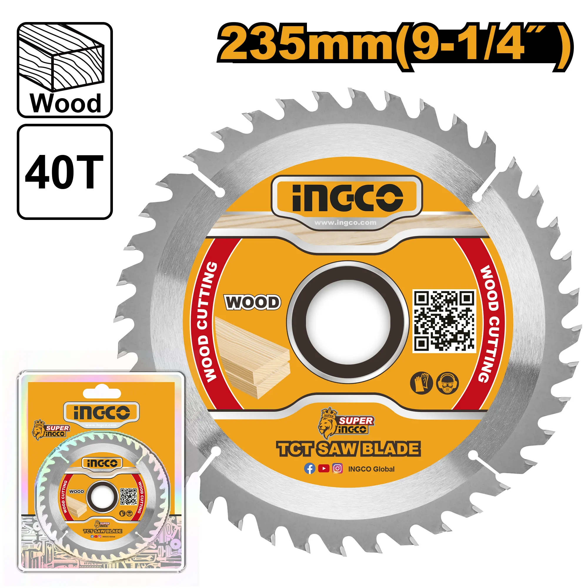 Диск пильный TCT 235 мм (5/25) INDUSTRIAL INGCO TSB123525