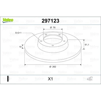Диск тормозной задний VALEO 297 123