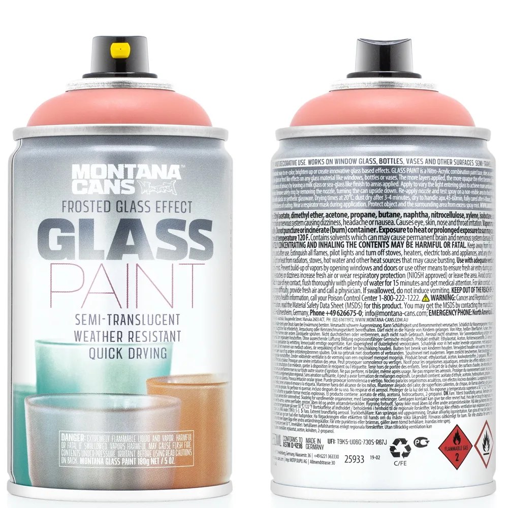 Краска GLASS PAINT коралловая красная MONTANA CANS GP3010
