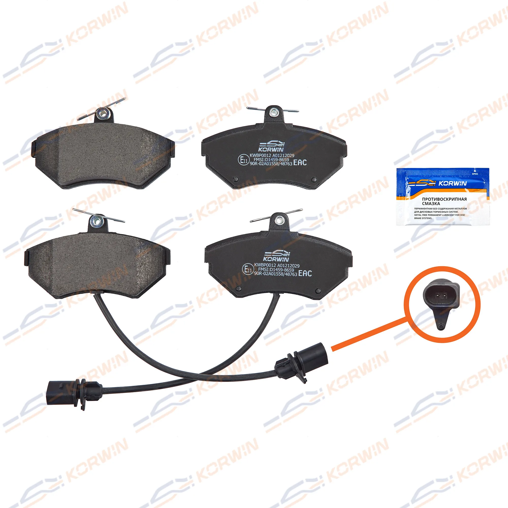 Колодки тормозные перед. Audi A4 (B5/B6/B7) -08/VW Pasat (B5/B5.5) 96-05 KORWIN KWBP0012