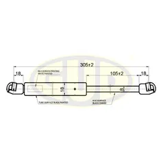 АМОРТИЗАТОР БАГАЖНИКА HYU SONATA V (NF) 01/05-06/05 550N L305/105MM G.U.D GGS020293