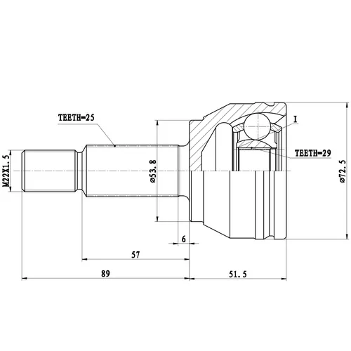 ШРУС НАРУЖНЫЙ MAZDA 2 DE (07--14) ZIKMAR Z87260R