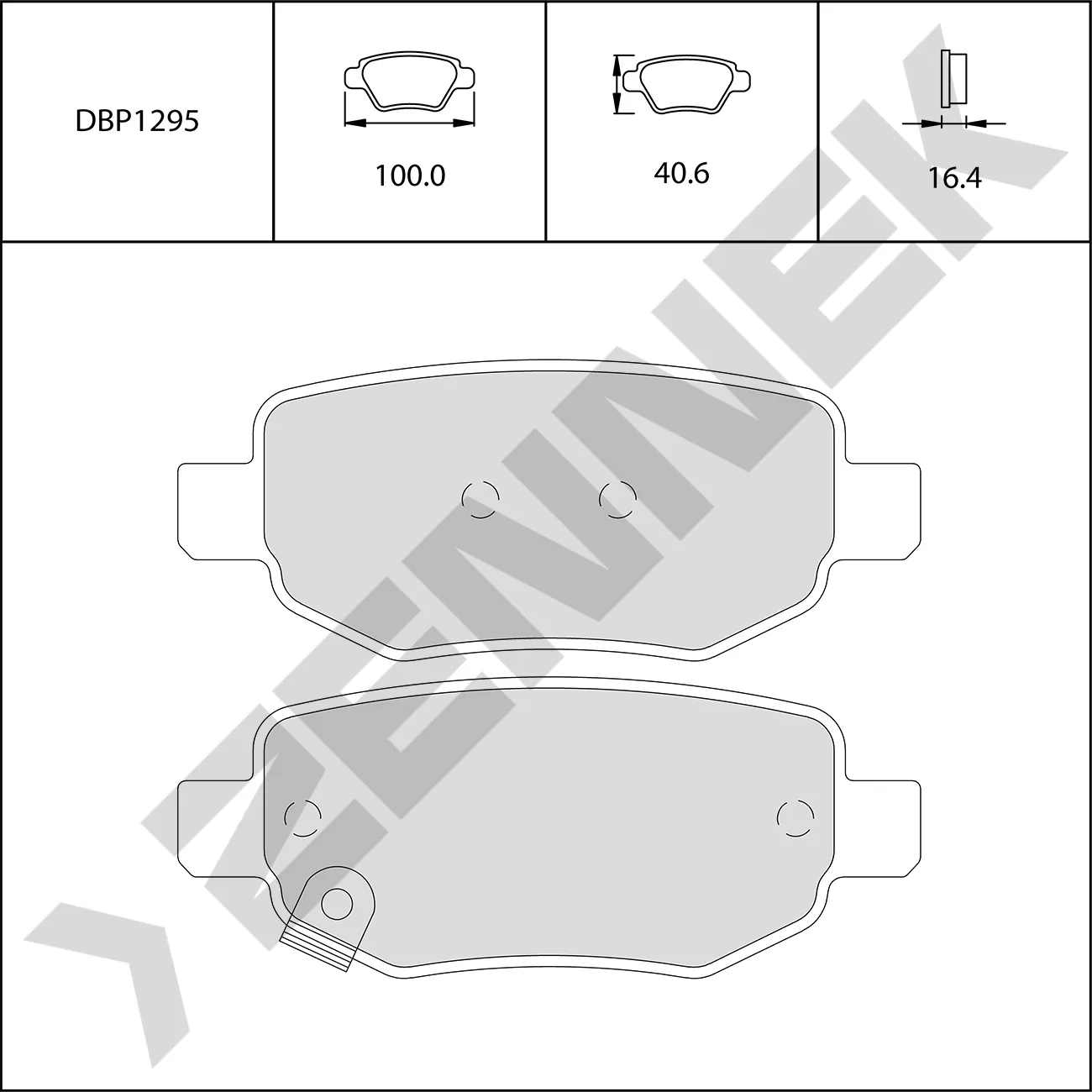 Колодки тормозные задние CHERRY A3 M11 08-15, ARRIZO 7 13-18, CHERRY TIGGO T11 05-16 ZENNEK DBP1295