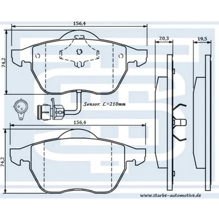 Колодки тормозные перед. AUDI 100 (C4)AUDI A6 (C4) STARKE 173-548