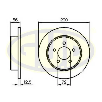 Диск тормозной задний CHR VOYAGER 95- DODGE CARAVAN 00- JEEP CHEROKEE 01- 290X12,5 G.U.D GDB113196