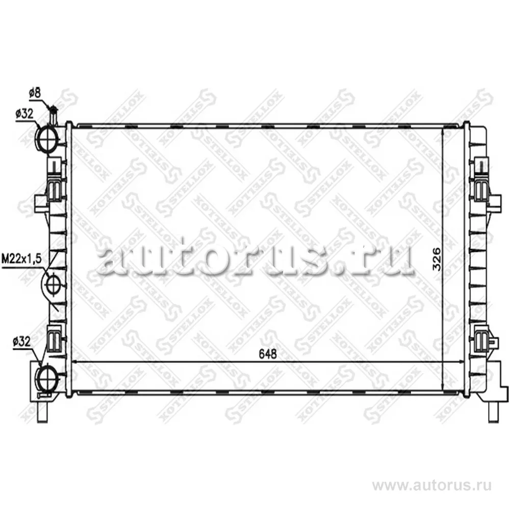 Радиатор системы охлаждения Seat Ibiza V 1.2-1.6i 08> STELLOX 10-26222-SX