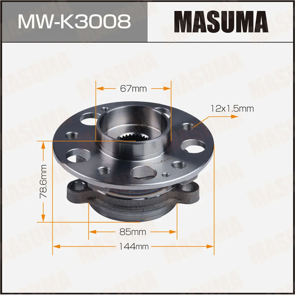 Ступица с подшипником SSANGYONG ACTYON II 10- MASUMA MWK3008