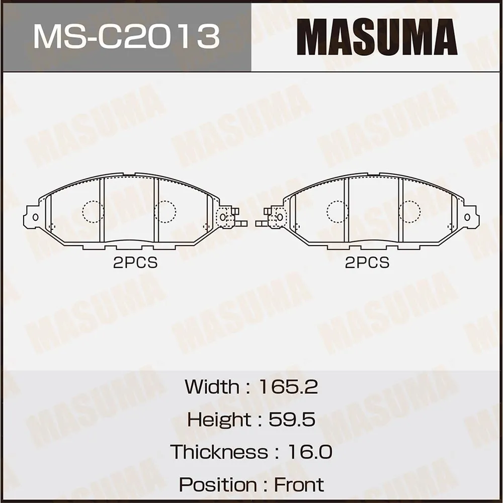 Колодки передние INFINITI JX35 MASUMA MS-C2013
