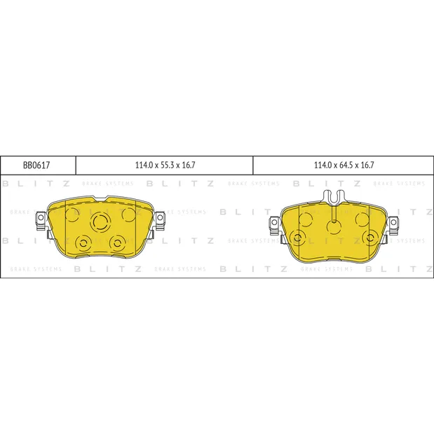 Колодки тормозные дисковые задние MERCEDES W213/S213/C257/A238/C238 16-> BLITZ BB0617