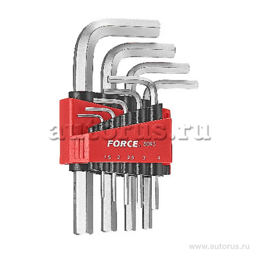 Набор шестигранников Г-образн. 9пр. FORCE 5093