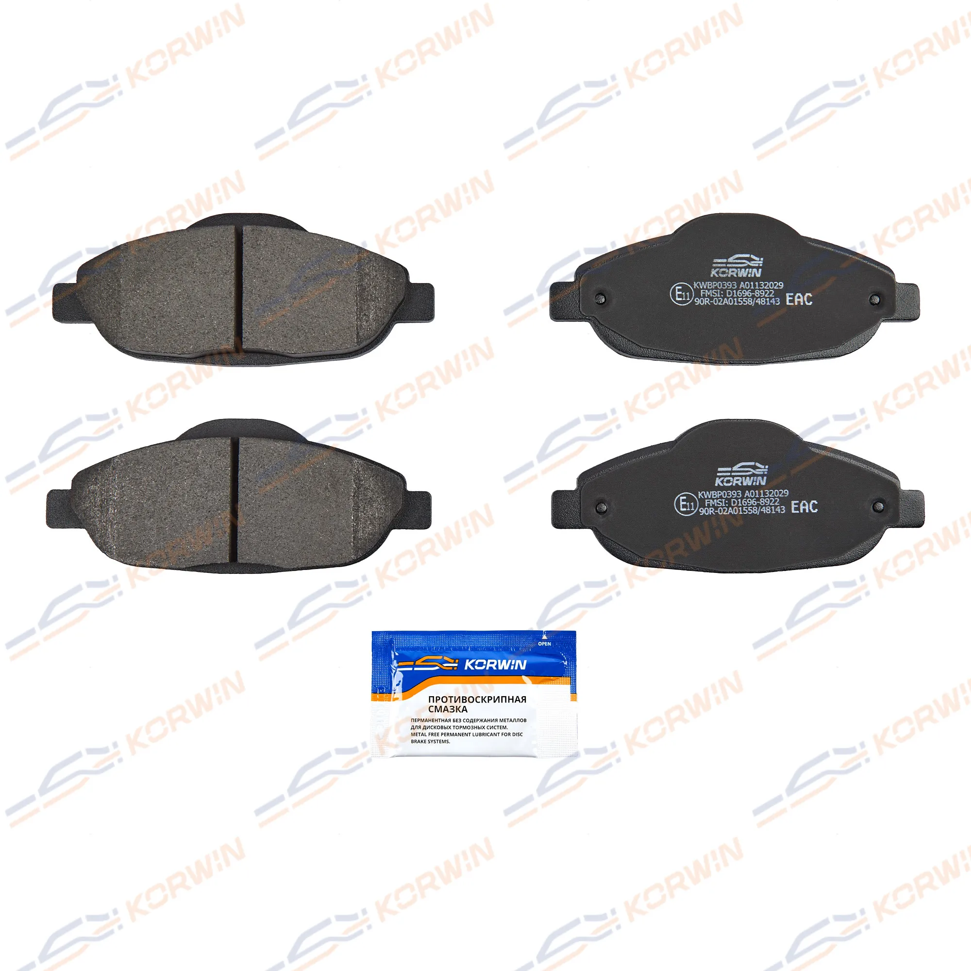 Колодки тормозные перед. Peugeot 308 I 07-14/3008 09-/408 10-/4008 12- KORWIN KWBP0393