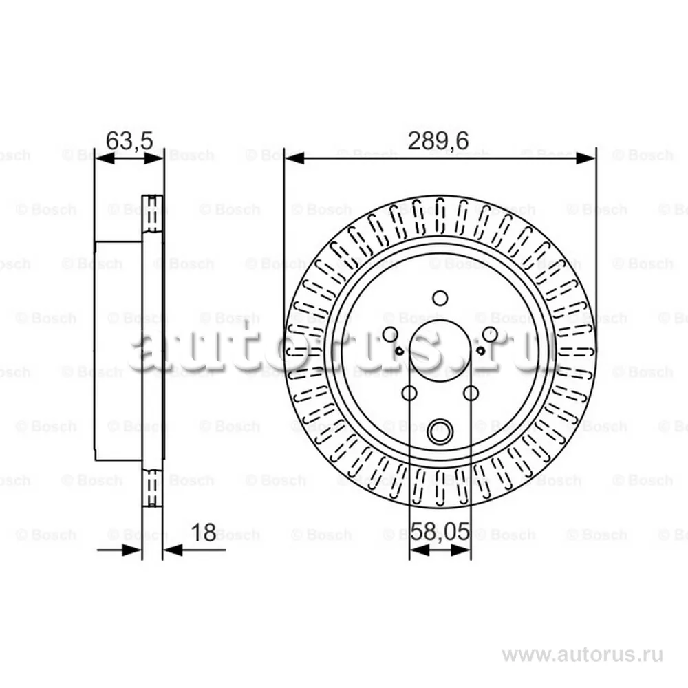 Диск тормозной задний SUBARU OUTBACK 2.0-3.6 09 BOSCH 0986479A83