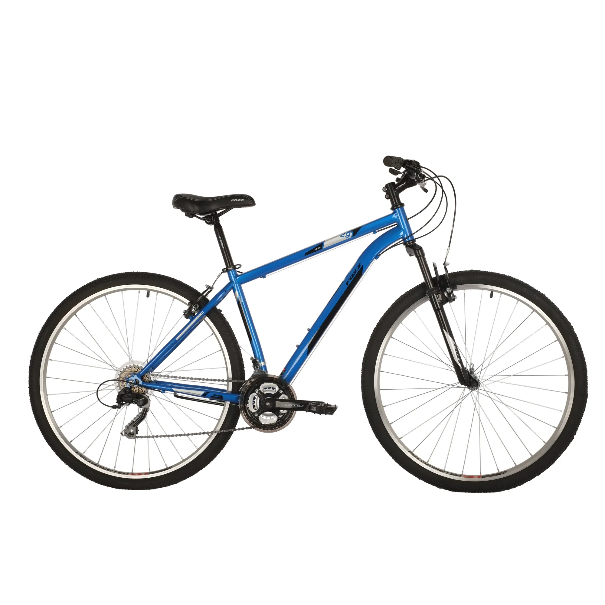 Велосипед 29 горный FOXX Aztec (2021) количество скоростей 18 рама сталь 20 синий/антрацитовый