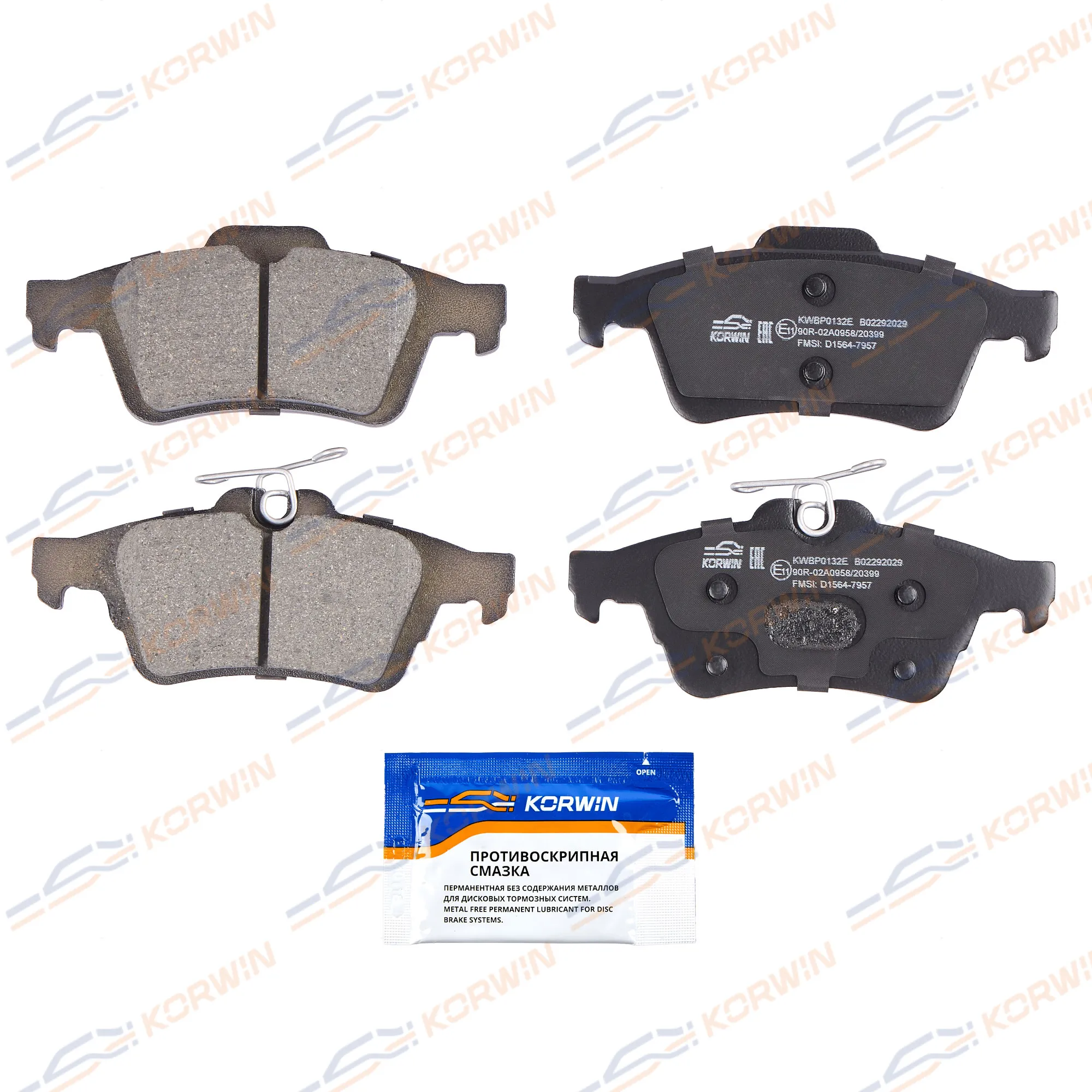 Колодки тормозные зад. ECOLine. Ford Focus III 10-/Kuga II 13- KORWIN KWBP0132E