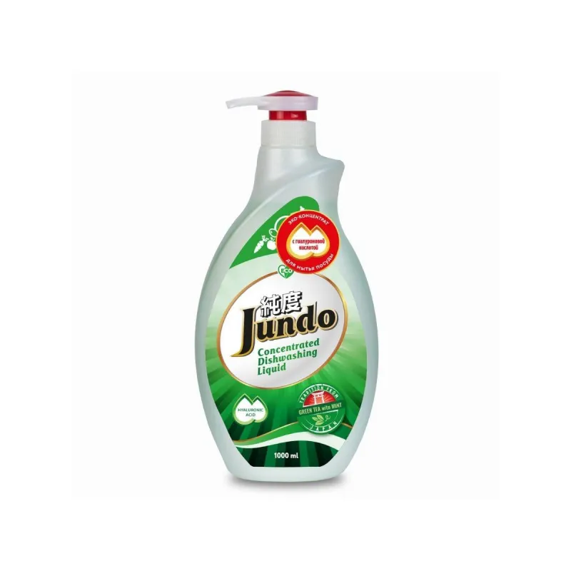 Средство для мытья посуды Jundo конц ЭКО гель Green tea with Mint дозат 1л 1519500