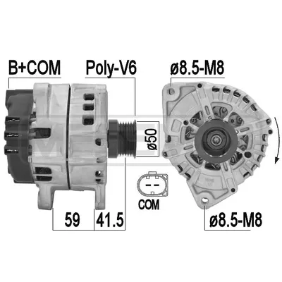 Генератор\ MERCEDES W204/W211/W221 (220A 14V) ERA 209203
