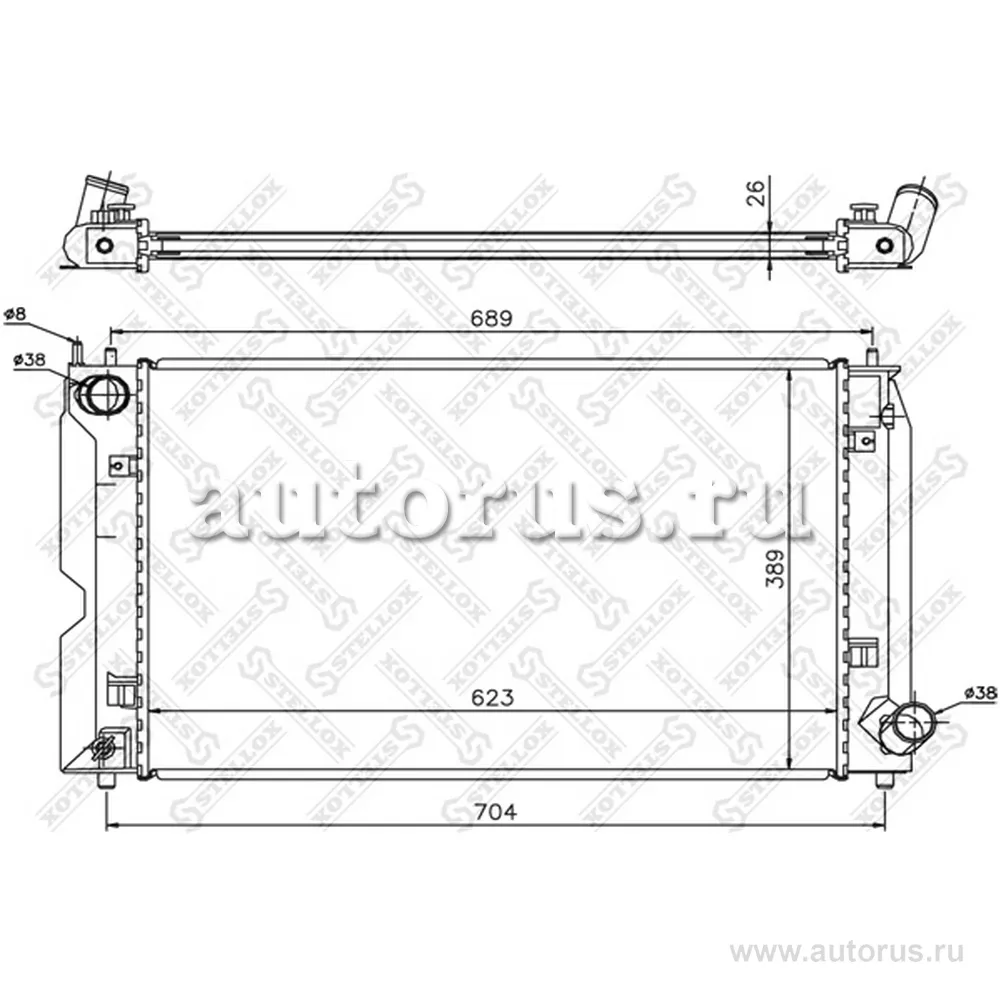 Радиатор системы охлаждения МКПП Toyota Avensis/Corolla/Corolla Ve STELLOX 10-26308-SX