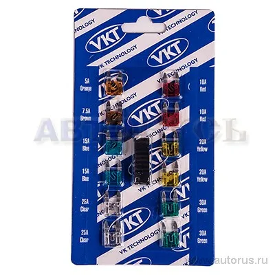 Предохранители флажковые мини 12 шт VK TECHNOLOGY