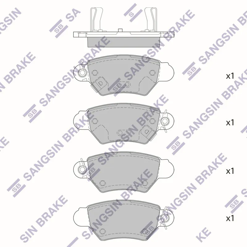 Колодки задние OPEL ASTRA G 98-05 SP4095 SANGSIN BRAKE SP4095