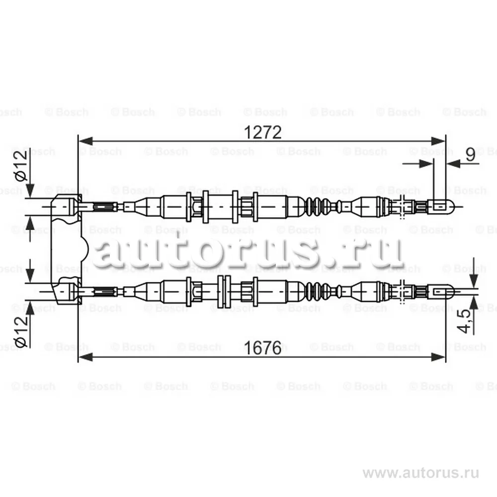 Трос стояночного тормоза BOSCH 1 987 477 136