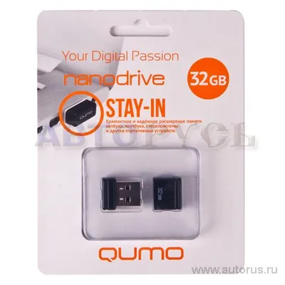 Накопитель Nanodrive, 32Gb USB 2.0 QUMO 18332