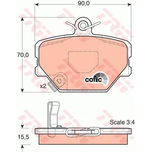 Колодки передние SMART Fourtwo Pulse TRW GDB1365