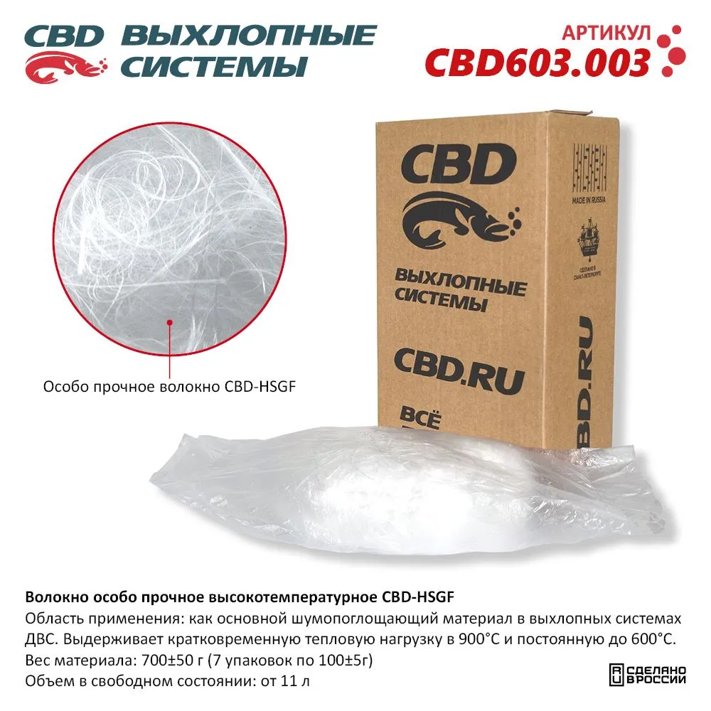 Наполнитель высокотемпературный для поглощения звука CBD CBD603.003