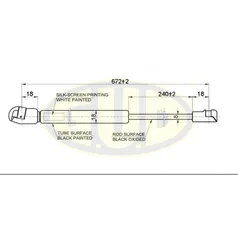 АМОРТИЗАТОР КАПОТА BMW Z4 (E85), 02/03-2008 180N L672/240MM G.U.D ggs010130
