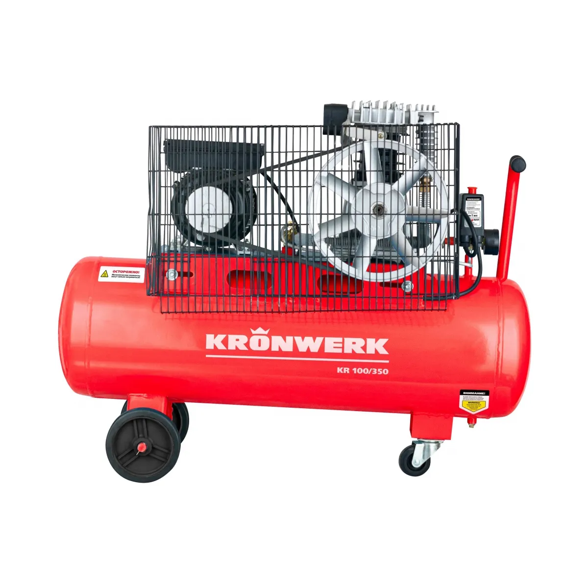 Компрессор воздушный KR 100/350, 2,2 кВт, 350 л/мин, 100 л, ременная передача// KRONWERK Kronwerk 58045