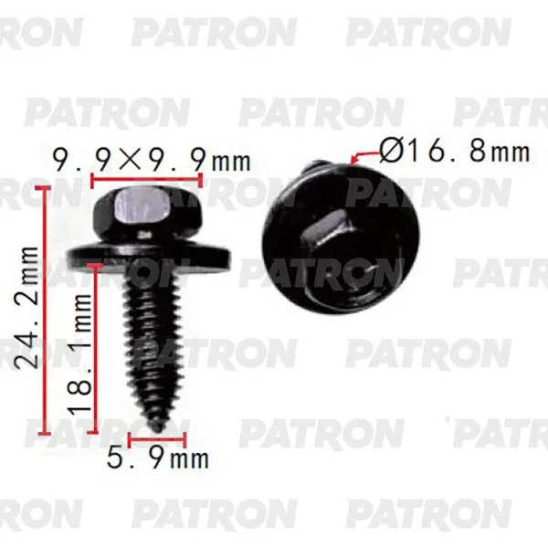 Винт металлический Применяемость: Винт T=16.8 PATRON P37-2242