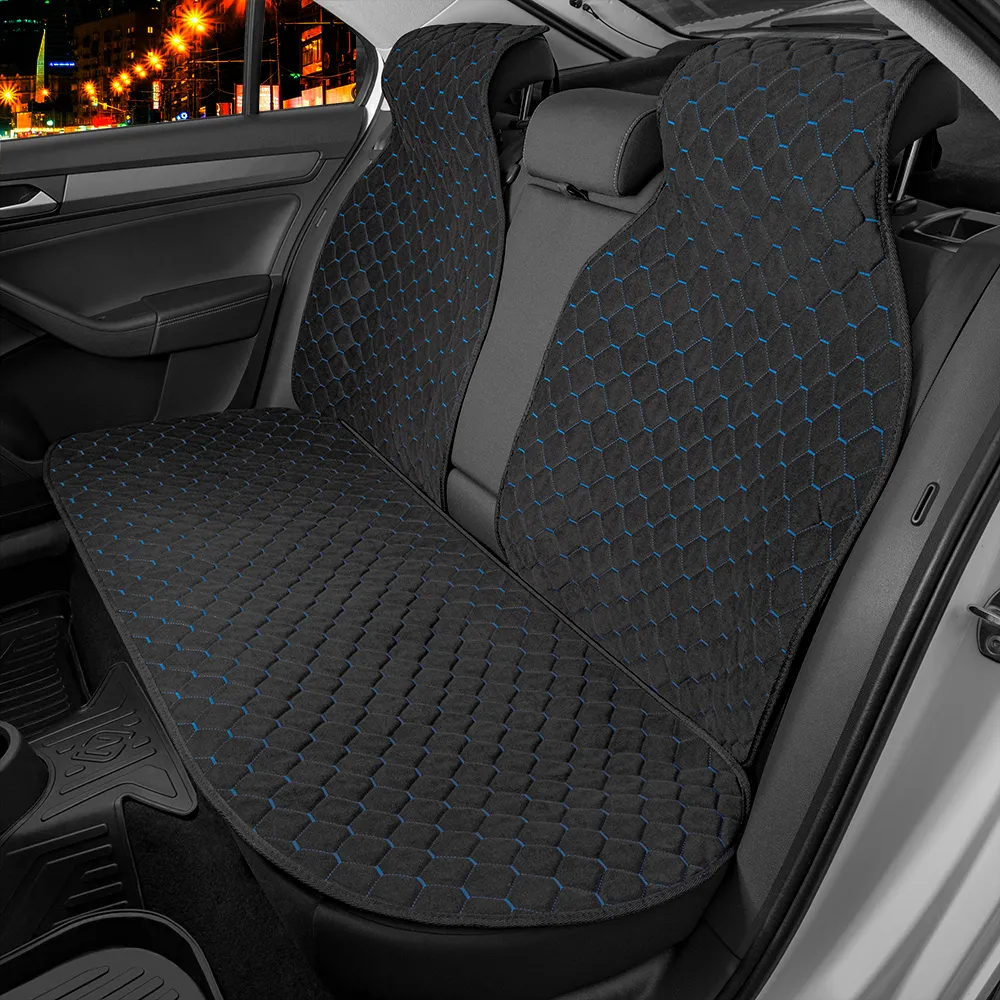 Накидка универсальная алькантара (черный) синие соты (задний ряд сидений) , 8103021130