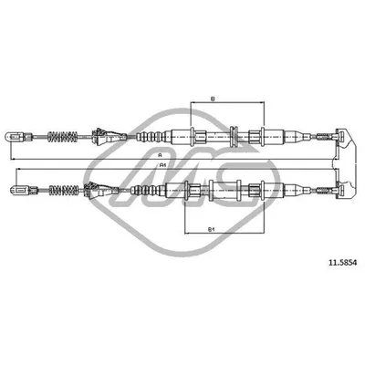 Трос ручника OPL ASTRA ALL - PONTIAC LE MANS Metalcaucho 82498