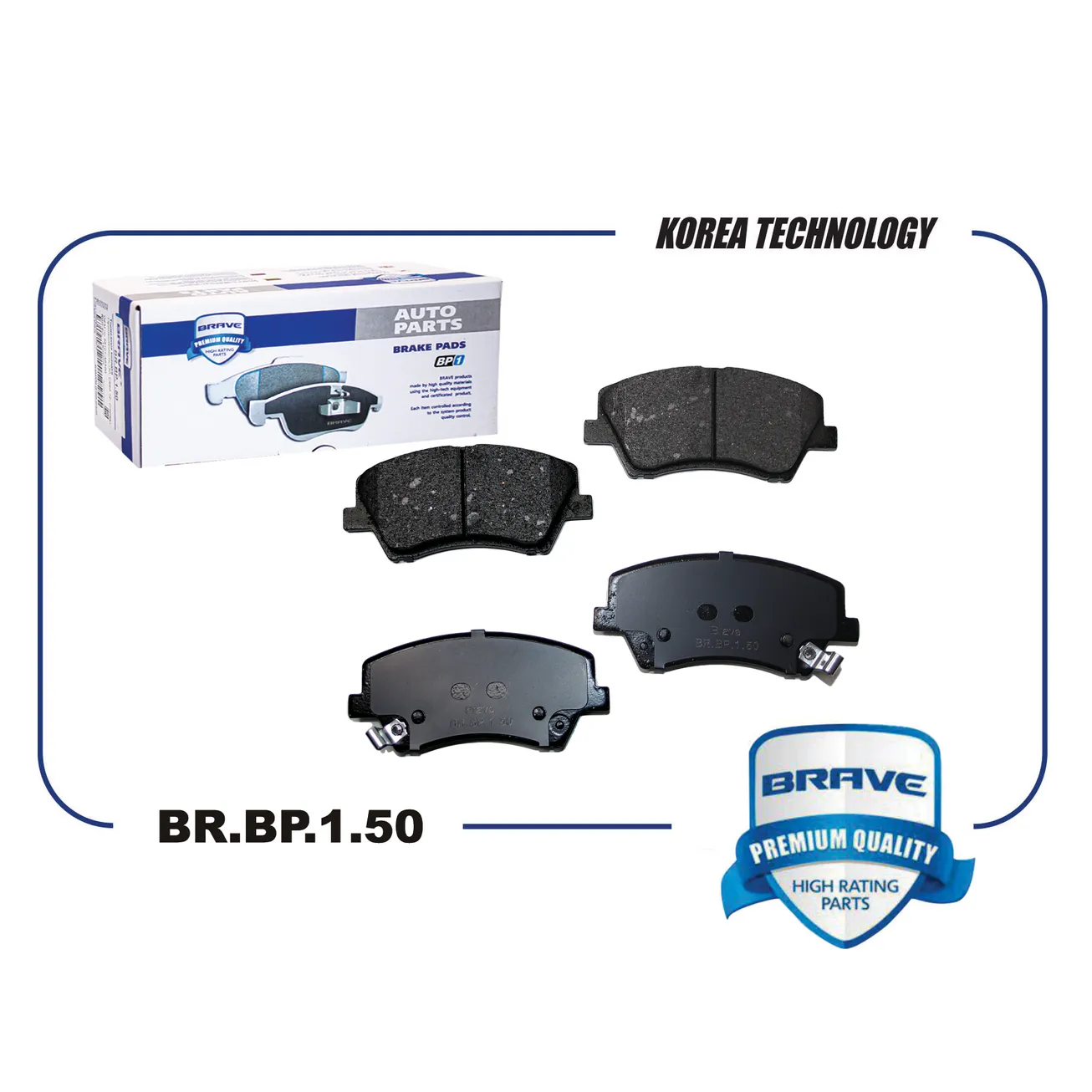Колодка тормозная передняя BR.BP.1.50 58101-A6A00 HYUNDAI i30 11-, KIA Ceed 12- BRAVE BR.BP.1.50