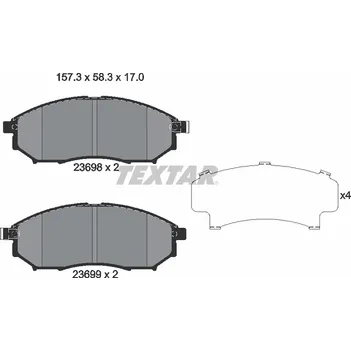 Колодки дисковые передние nissan murano 3.5 4wd 05 TEXTAR 2369803