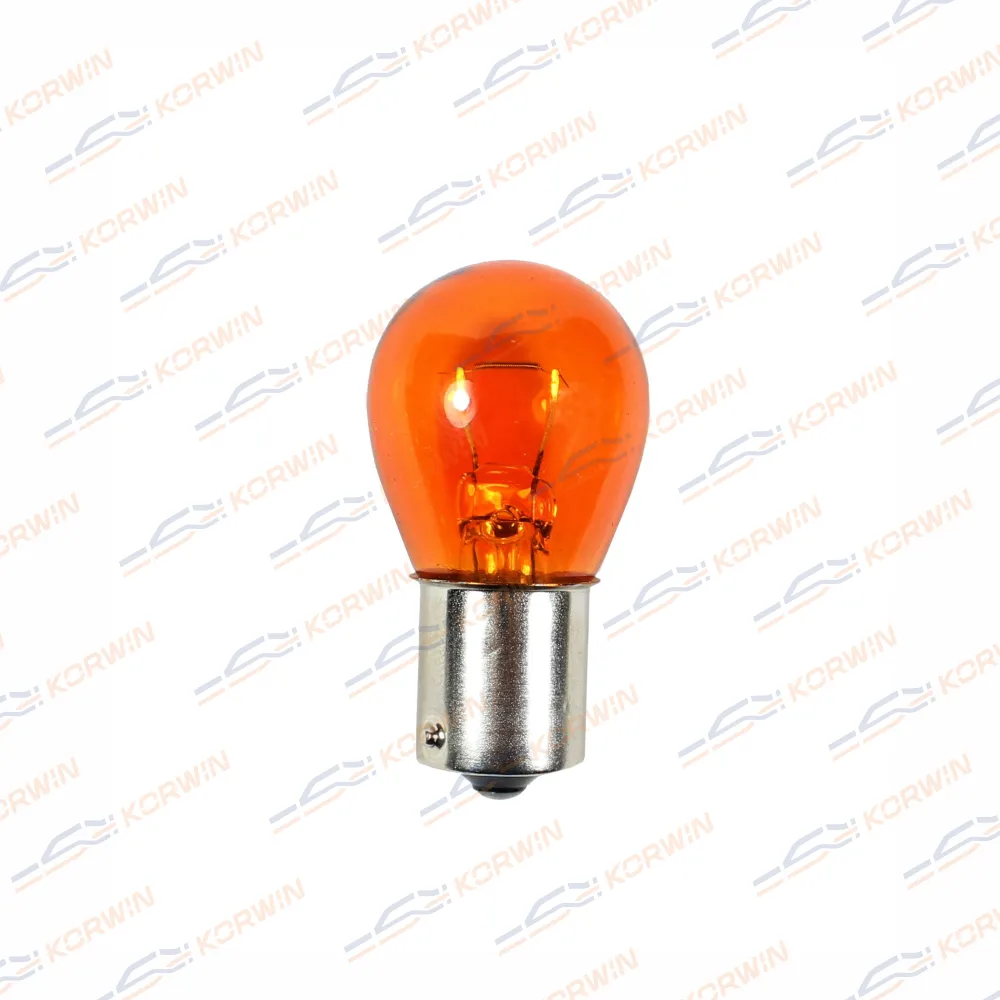 Лампа накаливания (PY21W (S25) 12V 21W BAU15s ORANGE) (уп. 10 шт.) KORWIN KWYN0010
