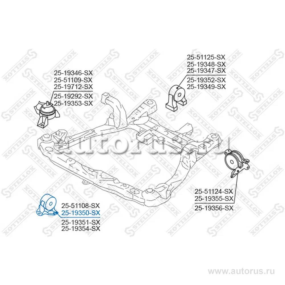 Подушка ДВС передняя Hyundai Sonata 2.4 AT 04> STELLOX 25-19350-SX
