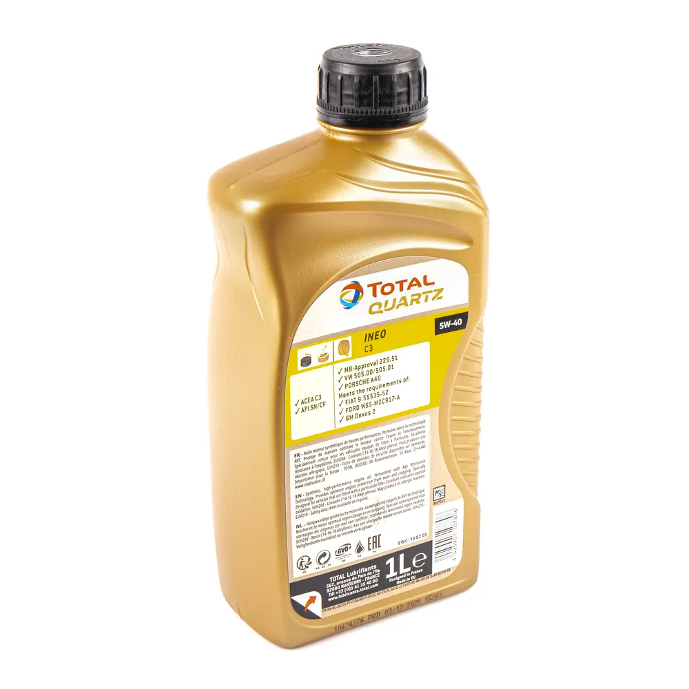 Масло моторное Total Quartz Ineo C3 5W-40 синтетическое 1 л 213104