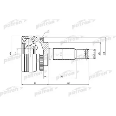 ШРУС наружн к-кт [A:25, B:30, ABS:43] MITSUBISHI: Colt PATRON PCV4324