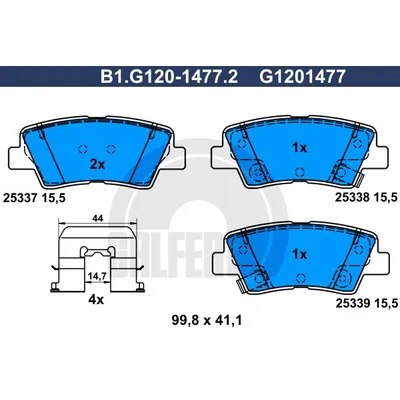 Колодки торм.зад. GALFER b1g12014772