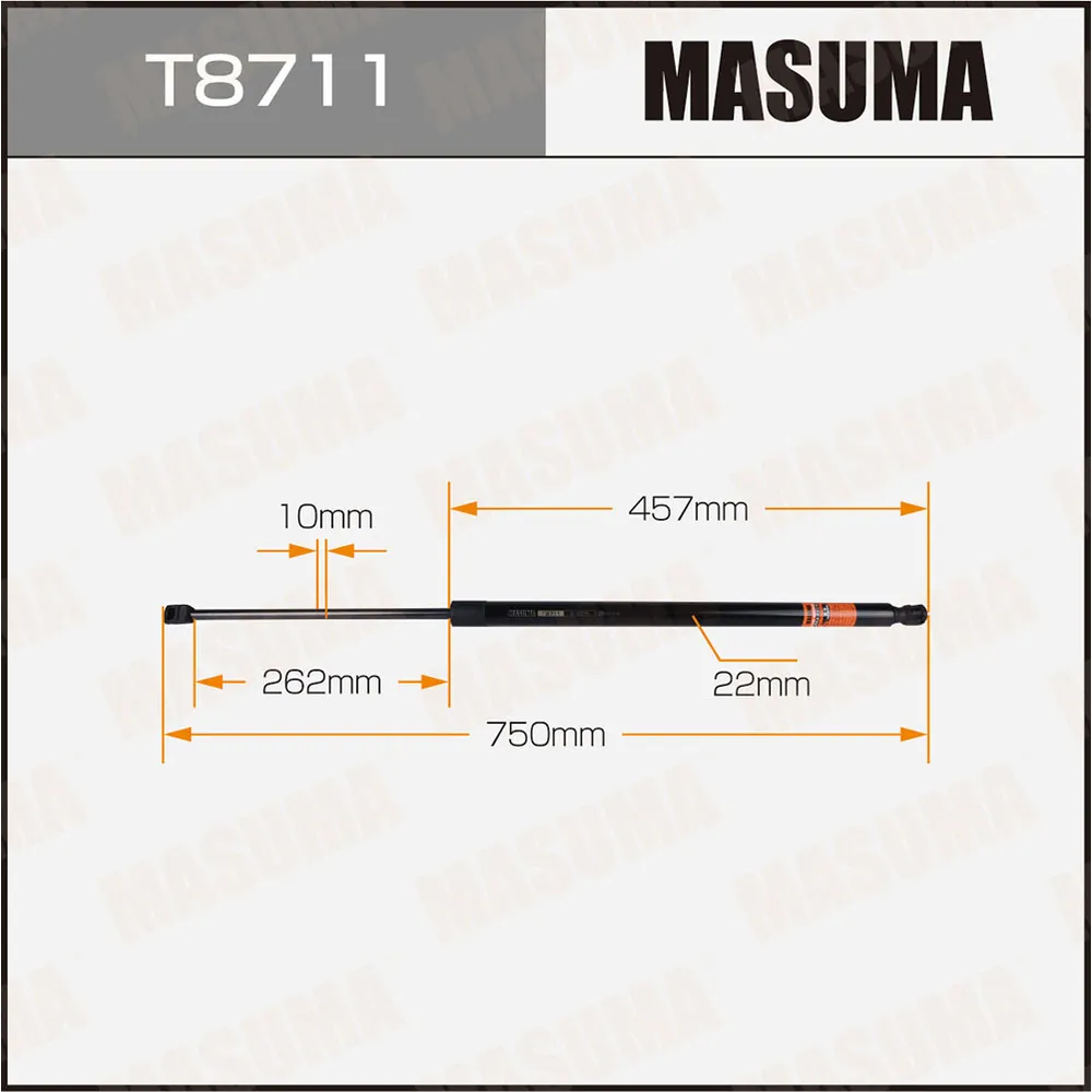 Упор газовый капота L750mm (1/40) MASUMA T8711